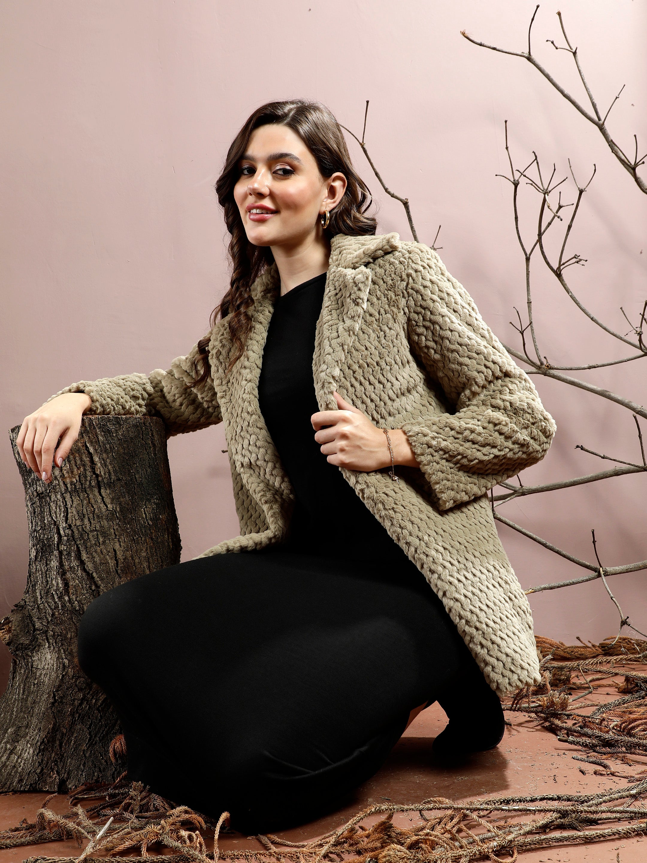 athena self design hip length overcoat 2