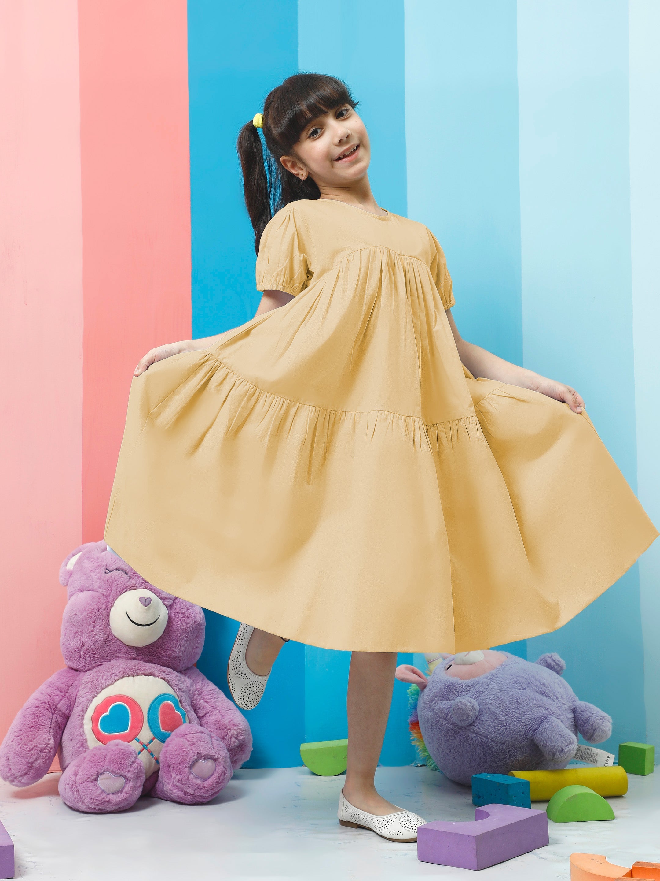 athena girl puff sleeve balloon dress 2