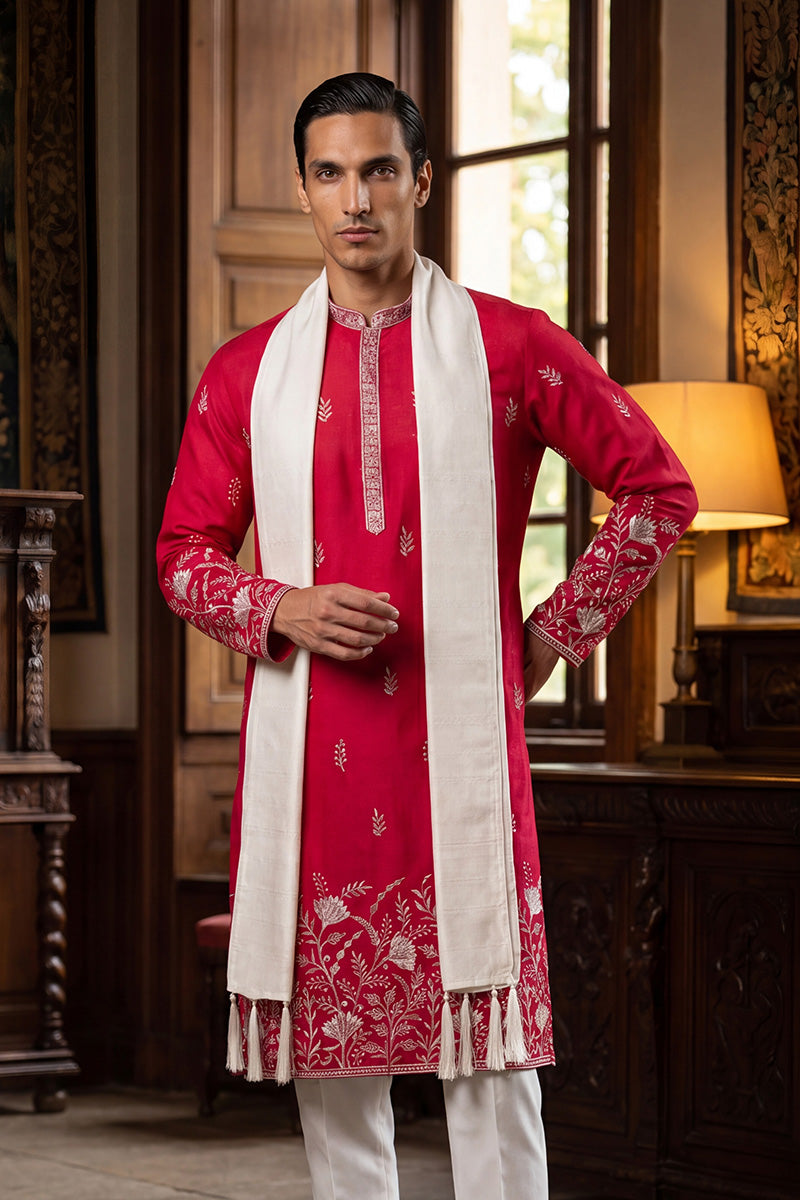 ethnic-bay-men-pink-silk-blend-solid-embroidered-straight-kurta-with-dupatta-mkud1943