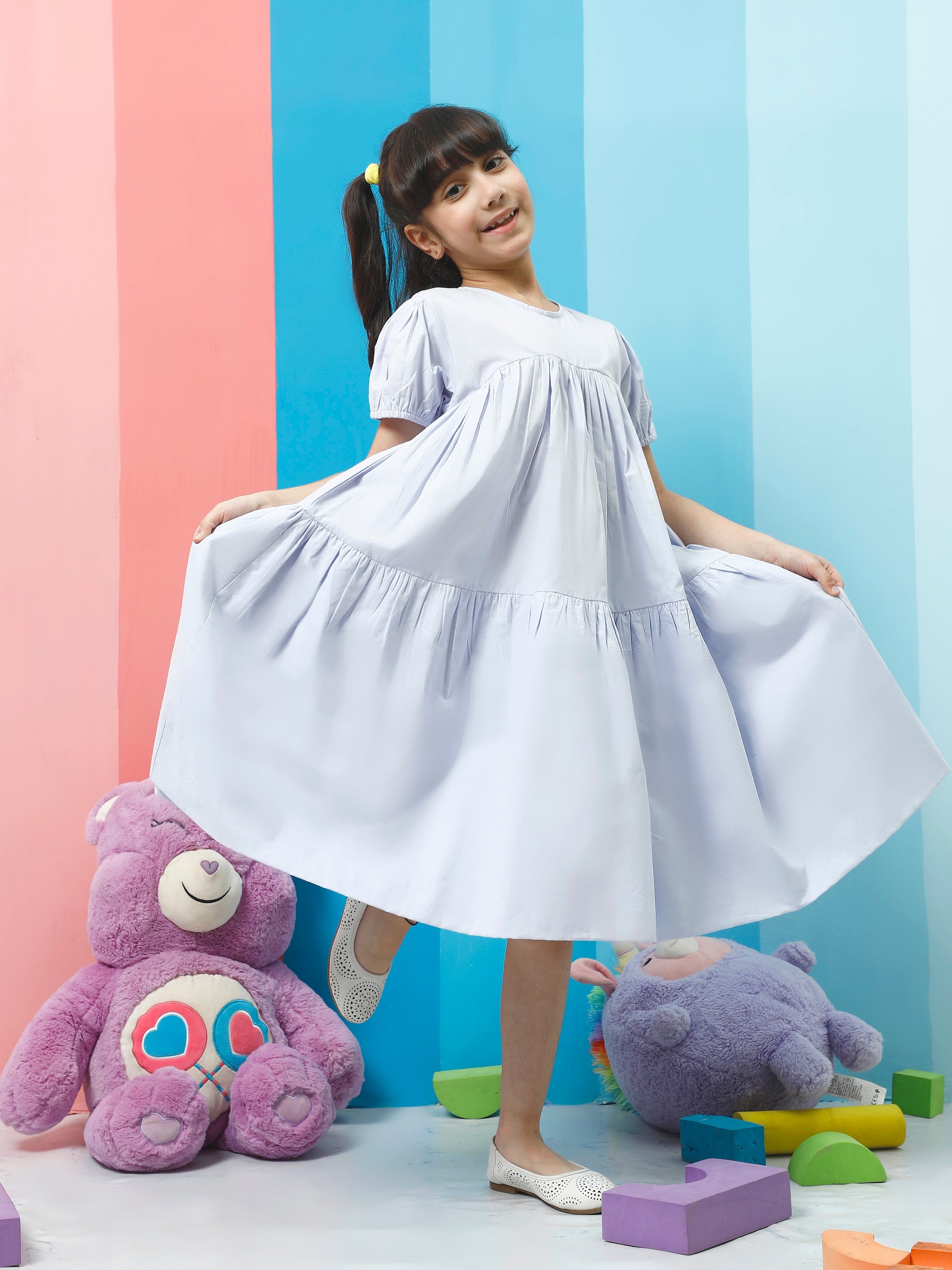 athena girl puff sleeve balloon dress 1