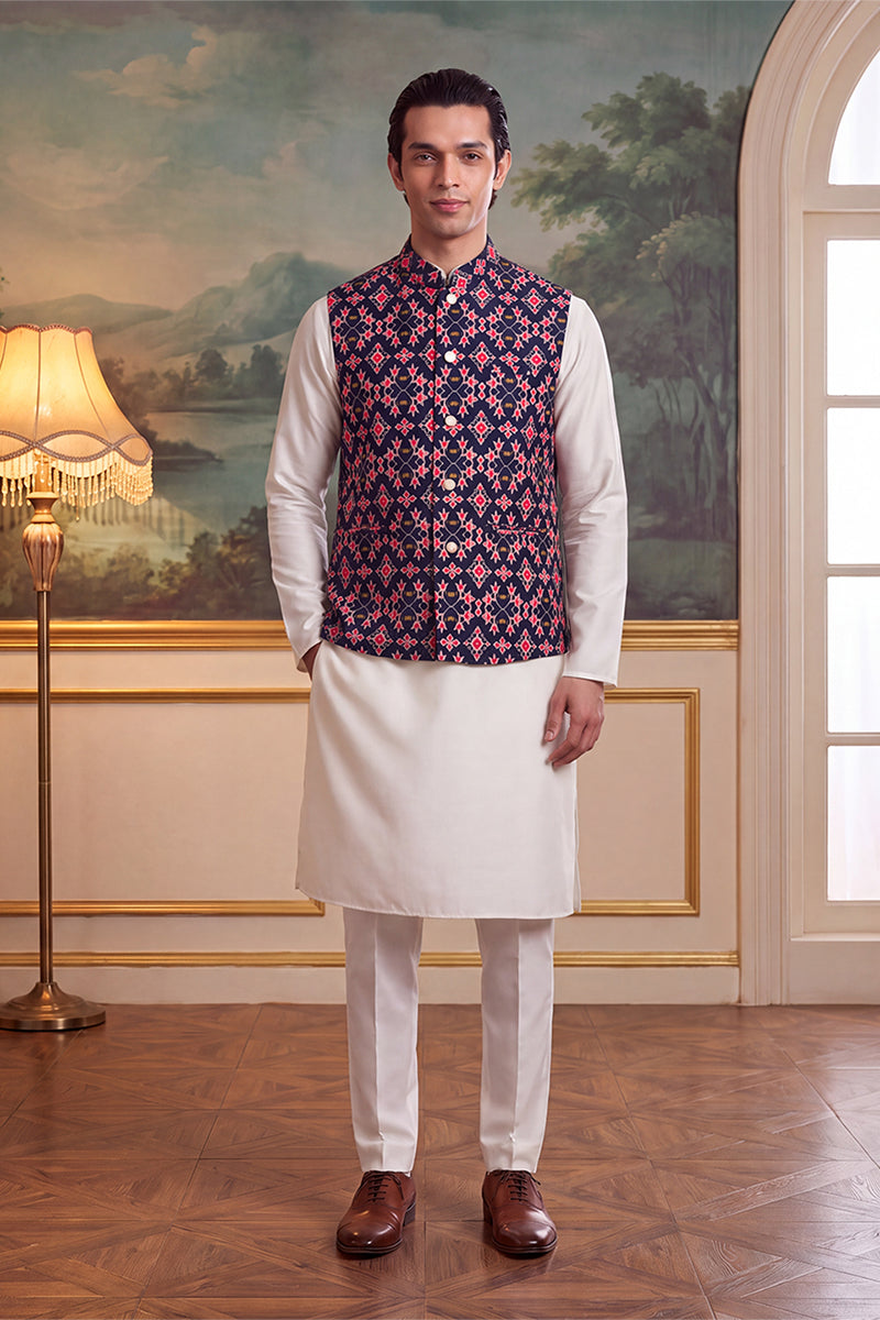 ethnic-bay-mens-navy-blue-silk-blend-patola-print-mandarine-collar-koti-mkot1048