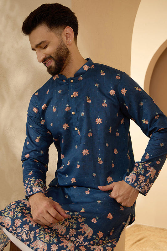 ethnic-bay-mens-blue-silk-blend-woven-design-calf-length-straight-regular-kurta-with-trouser-mkset2356