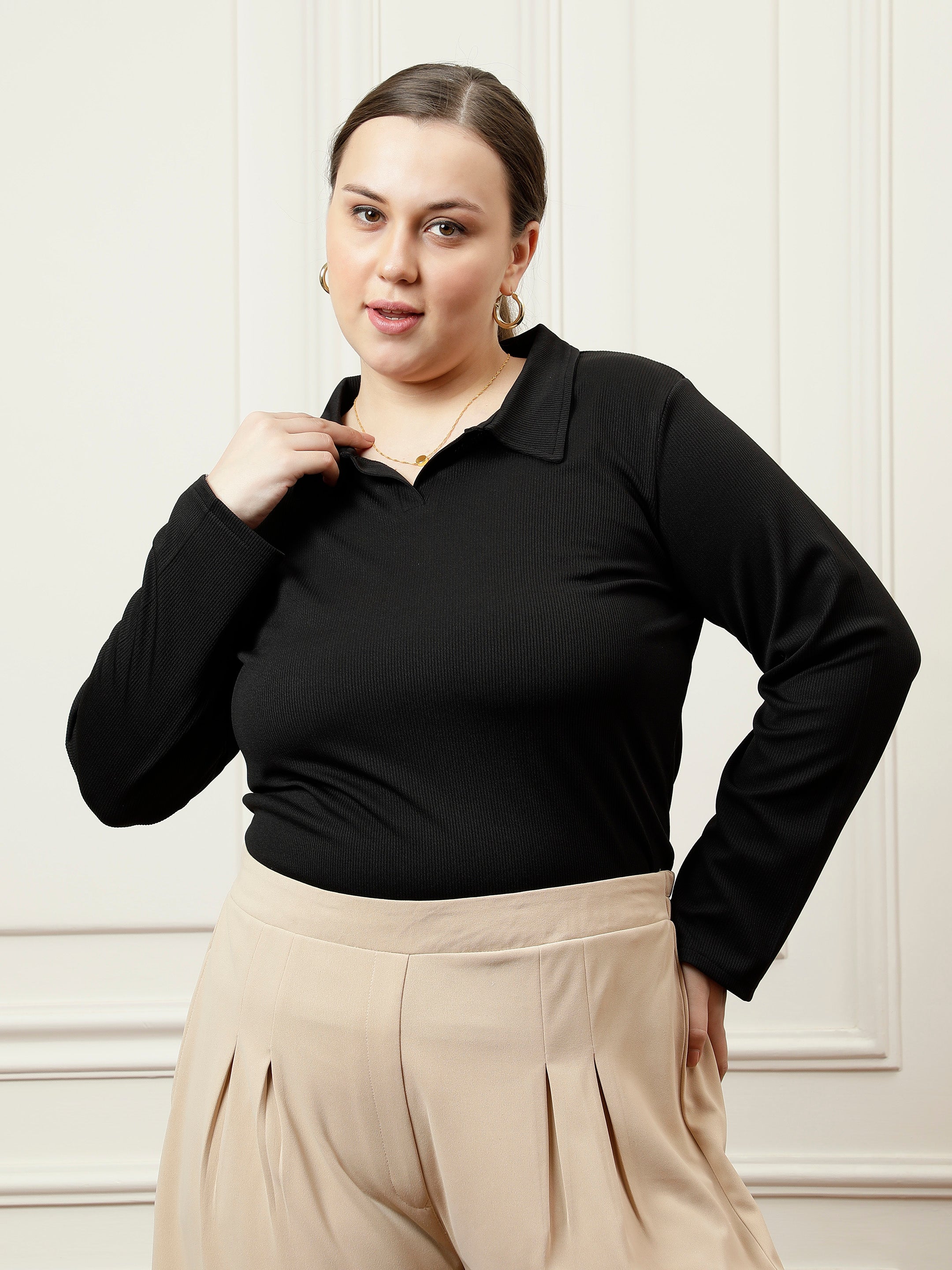 athena ample black regular blouson top