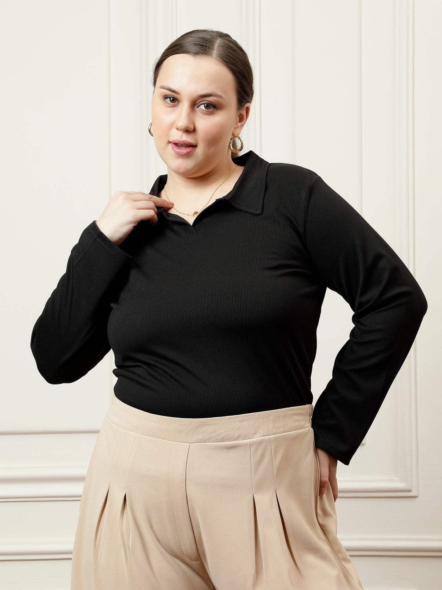 athena ample black regular blouson top