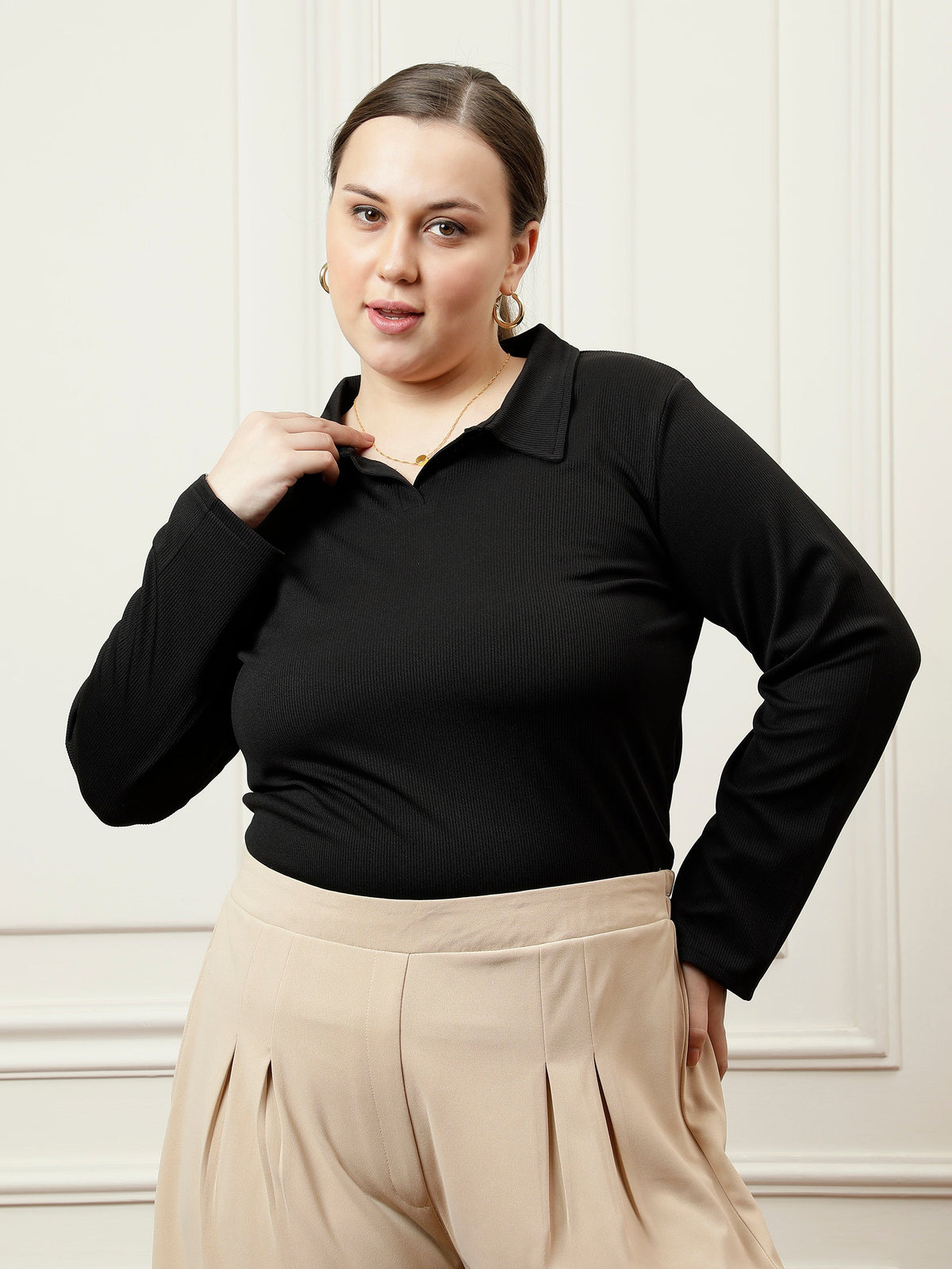 athena ample black regular blouson top