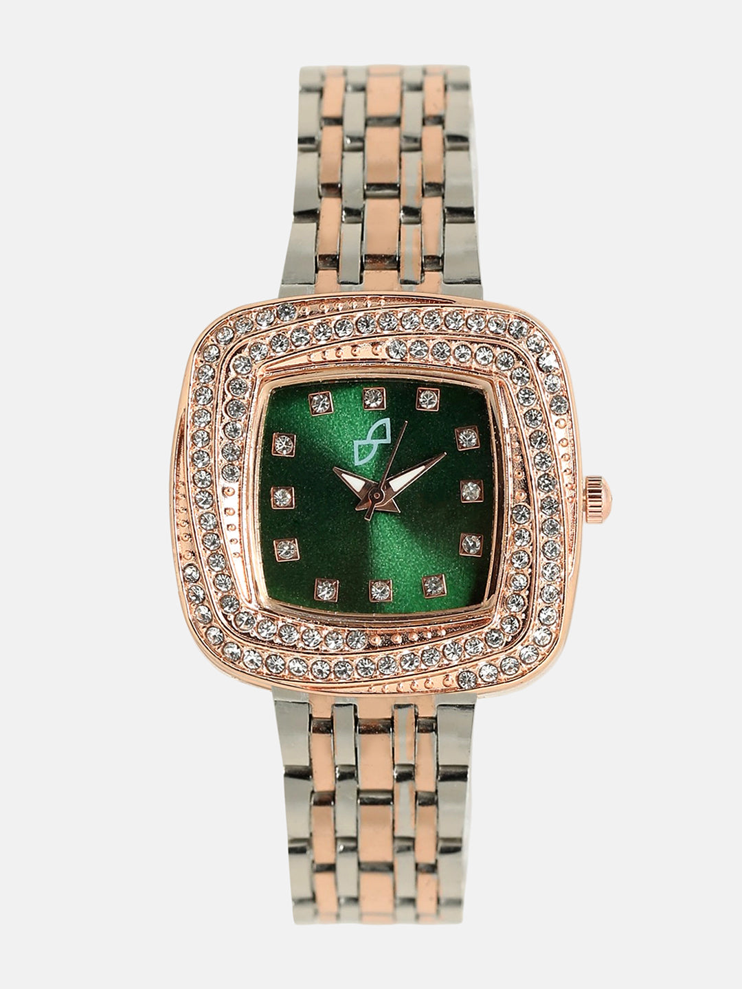 womens the jolie vortex square watch metallic silver rose gold hswc1316