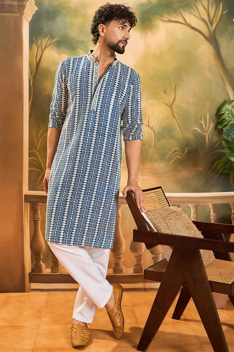 ethnic-bay-blue-viscose-rayon-embroidered-straight-kurta-with-trousers-mkset1412