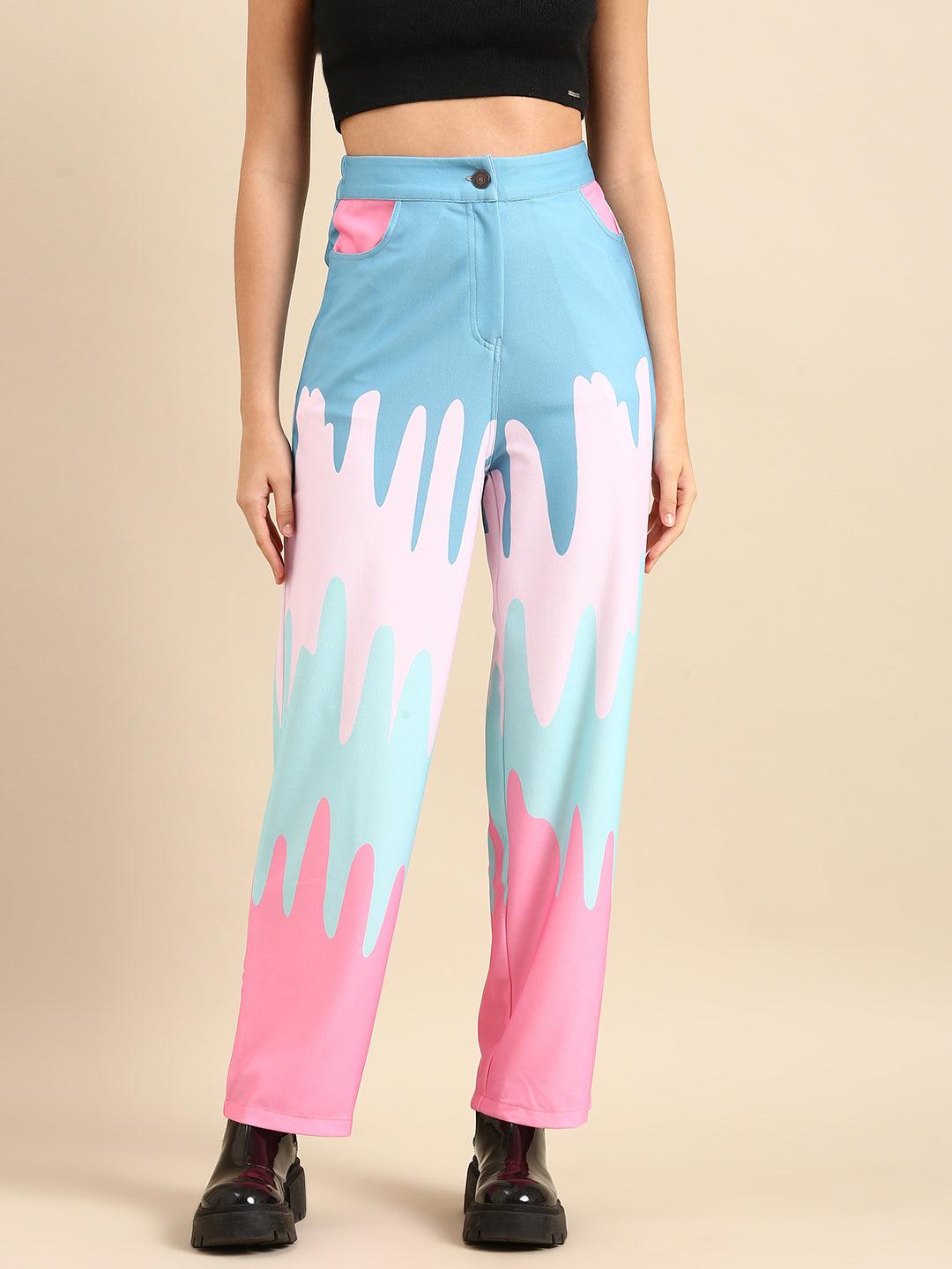 athena bubblegum multicolour blocking trouser