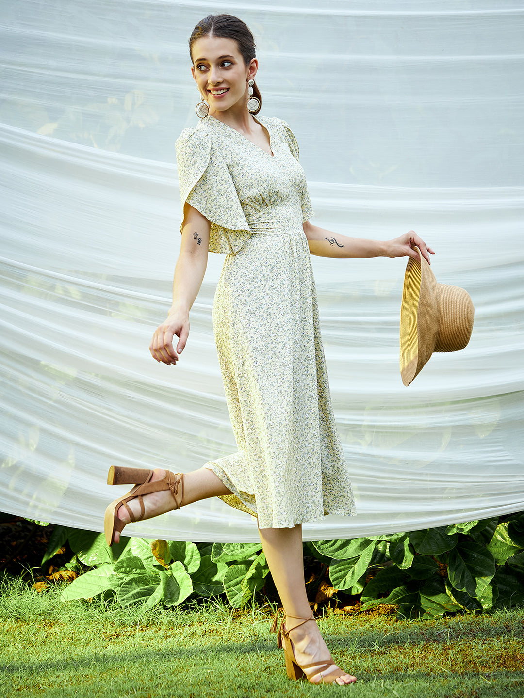 athena women yellow floral dress