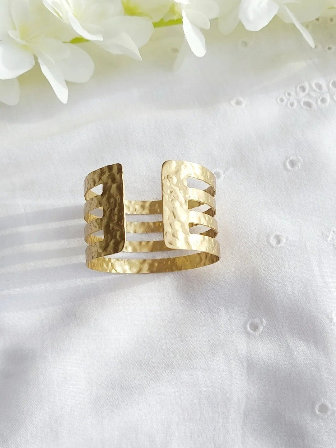 Golden Brass Amari Cuff Bracelet