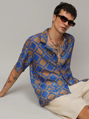 Campus Sutra - Geometric Block Oversized Shirt