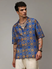 Campus Sutra - Geometric Block Oversized Shirt