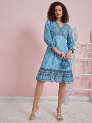 athena floral printed georgette dress