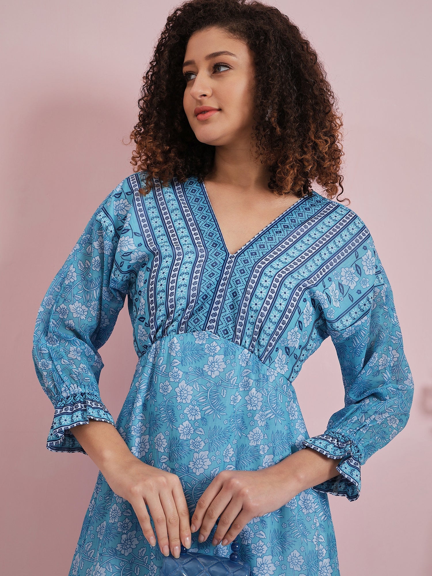 athena floral printed georgette dress