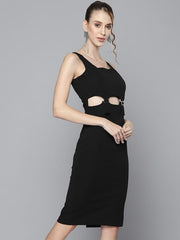 Sassafras - Women Textured Sheath Midi Dress