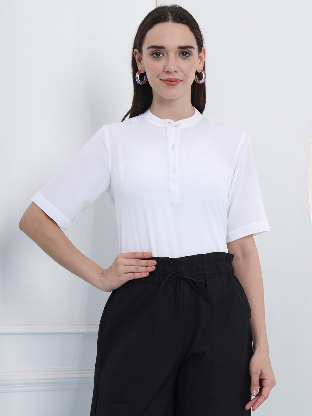 women high neck regular sleeve top 4