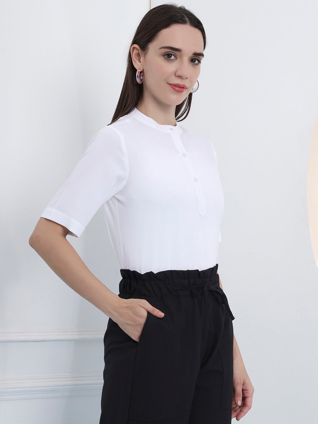 women high neck regular sleeve top 4
