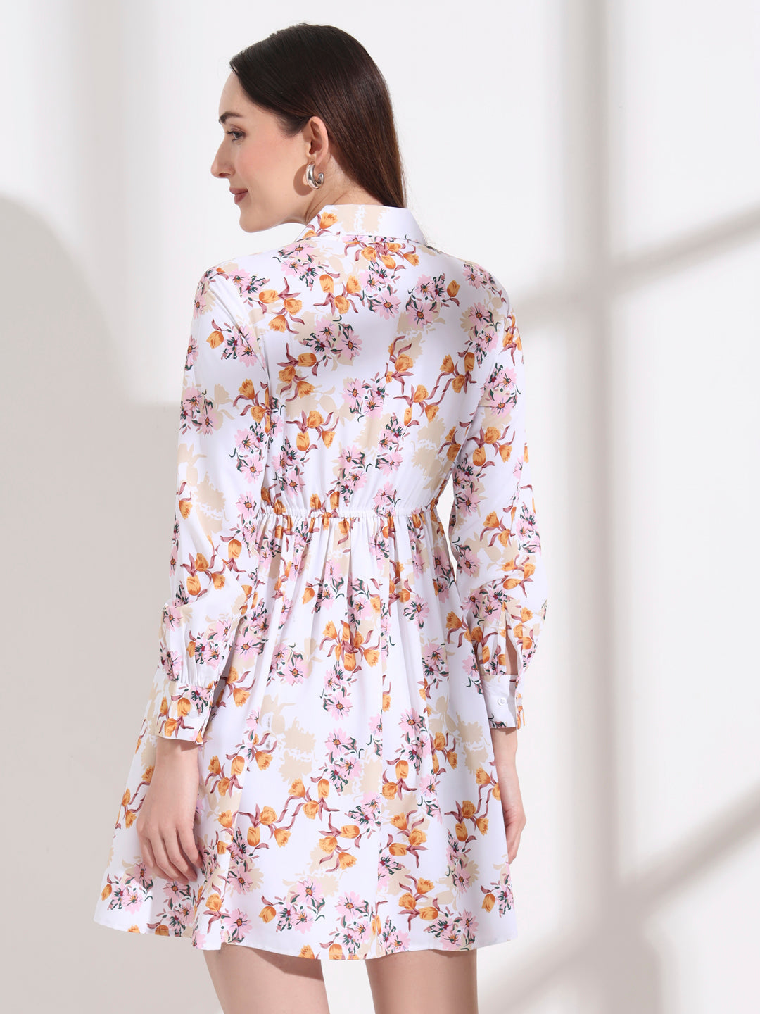 floral printed tailored fit flare dress