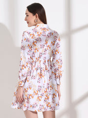 floral printed tailored fit flare dress