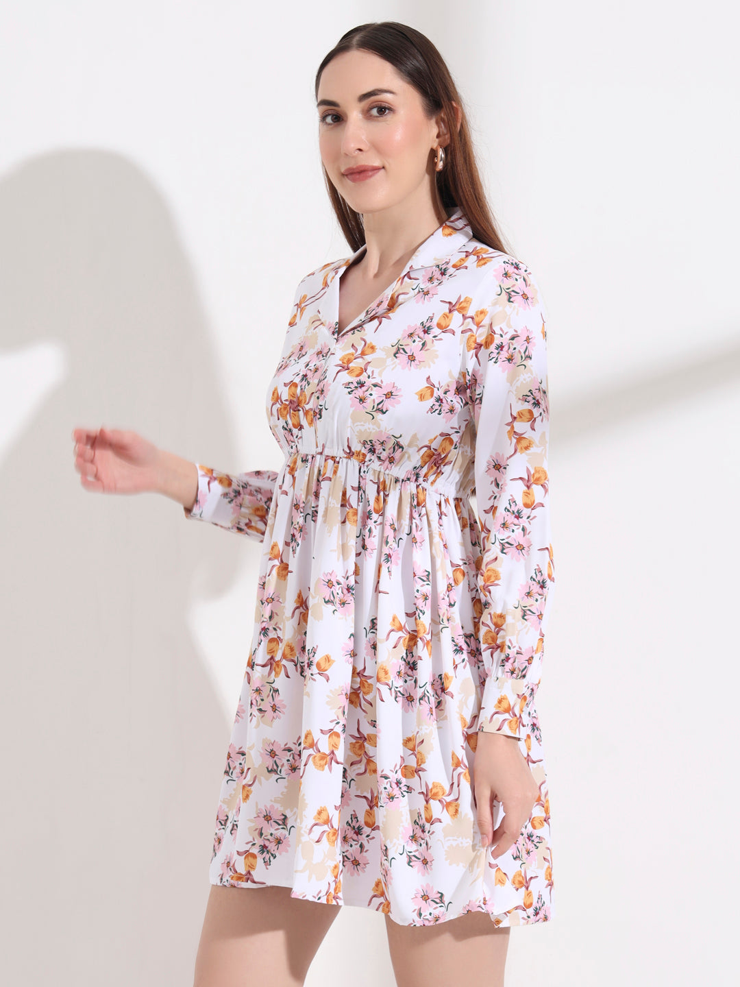 floral printed tailored fit flare dress