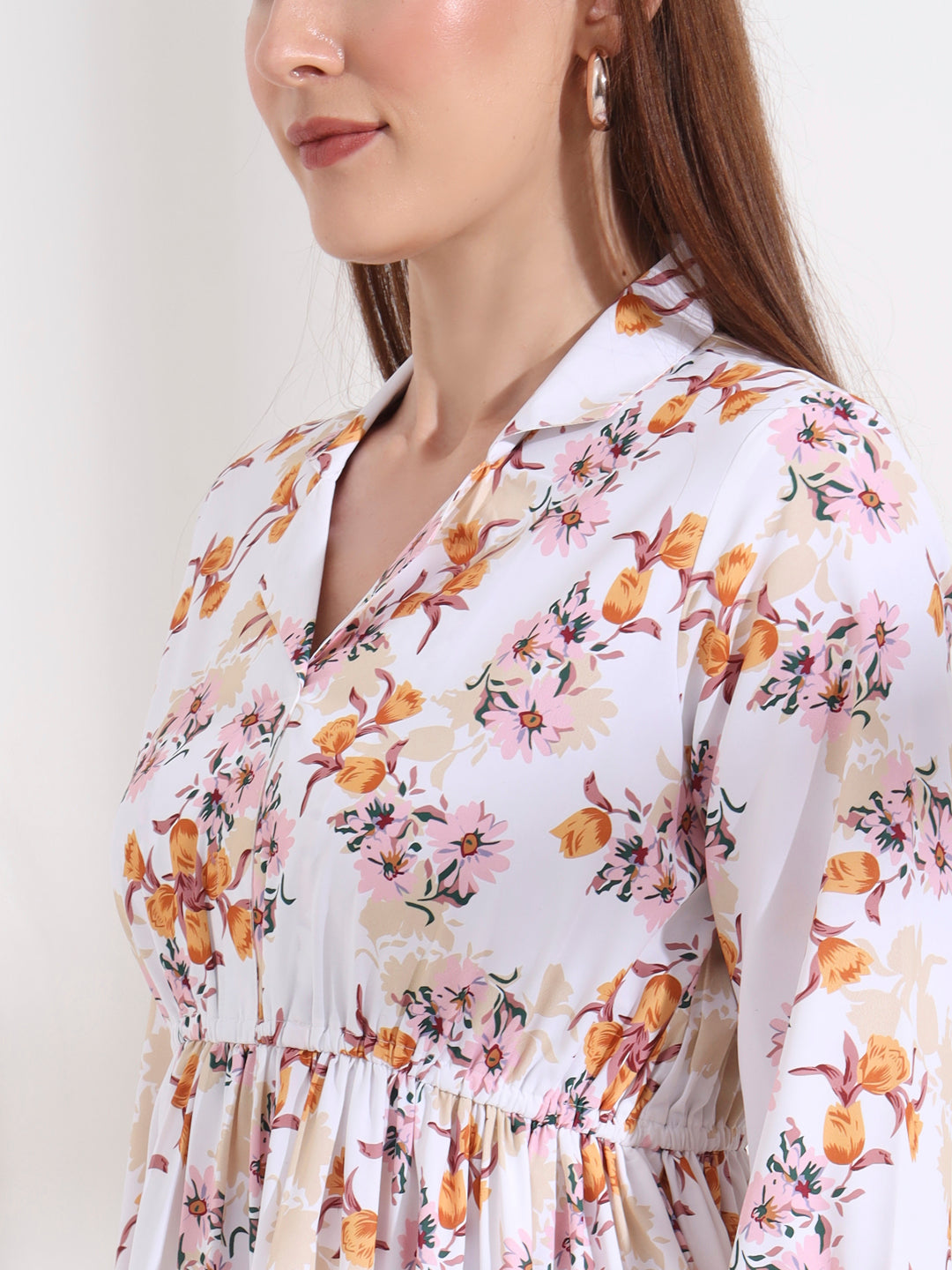 floral printed tailored fit flare dress