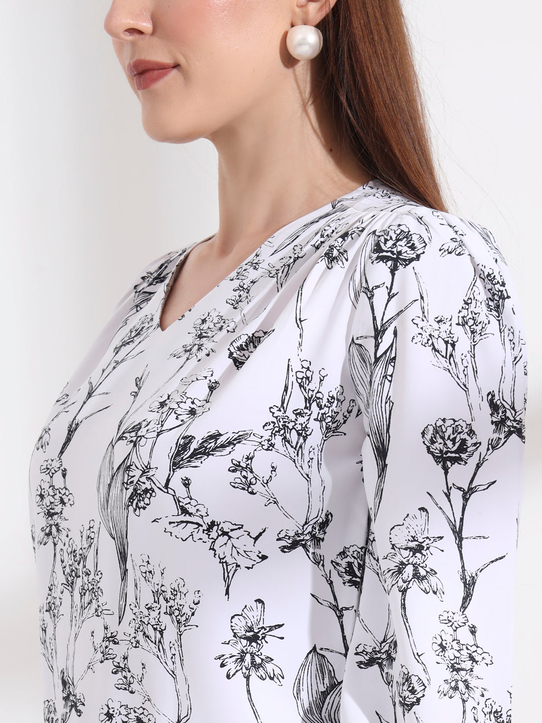 floral printed v neck top