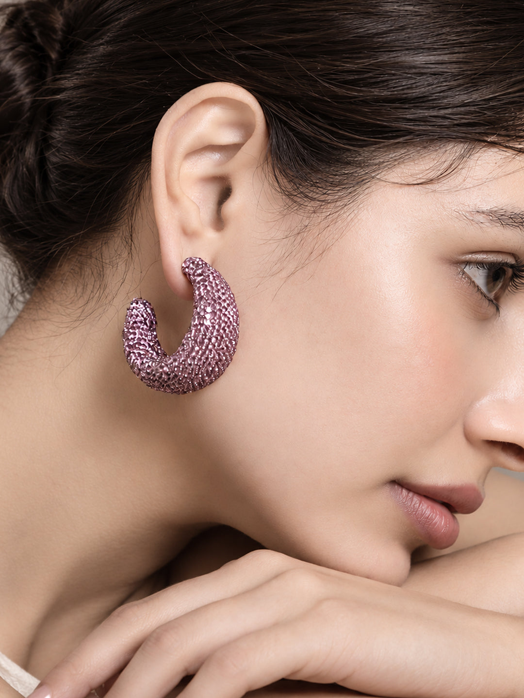 The Orchid Crystal Hoops