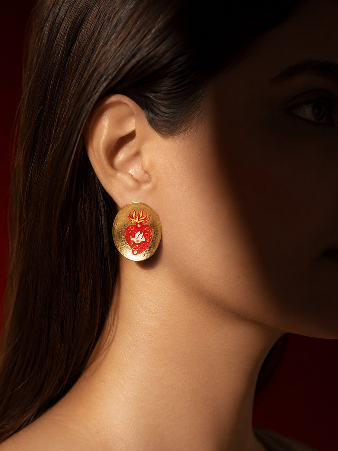 The Scarlet Heart Stud Earrings
