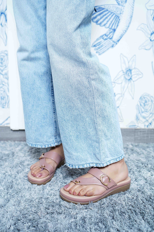 Peach Casual Flats