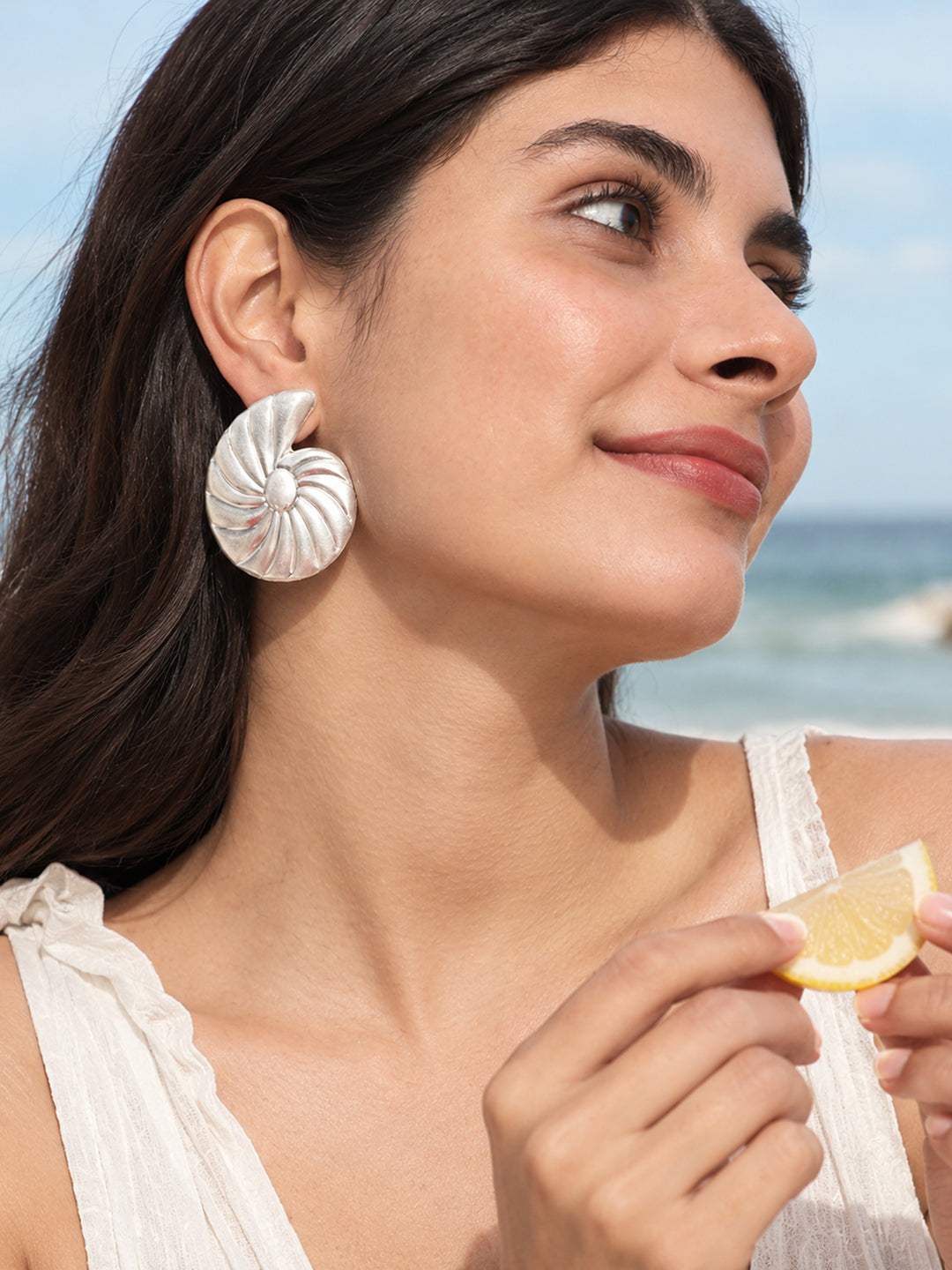 The Luna Spiral Stud Earrings