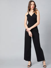 athena women black solid basic jumpsuit 2