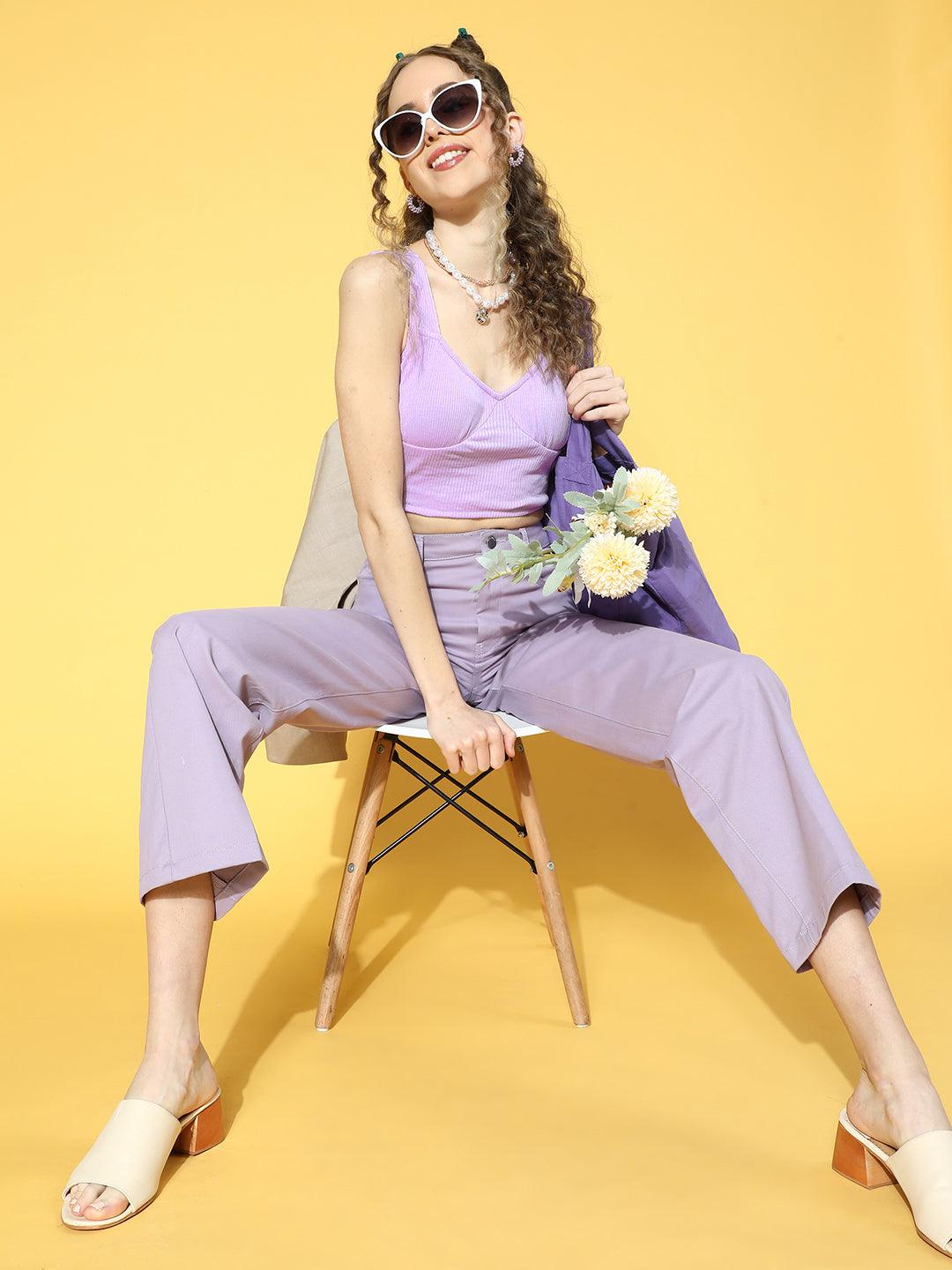 athena lavender bodycon bustier top