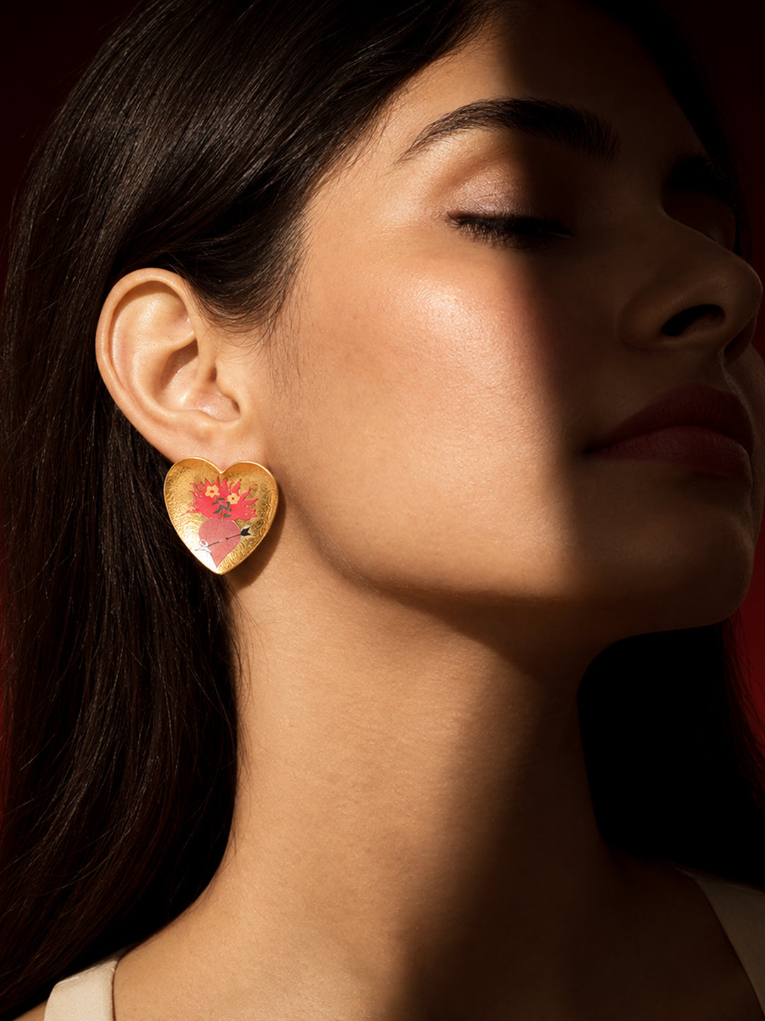 The Amour Heart Stud Earrings