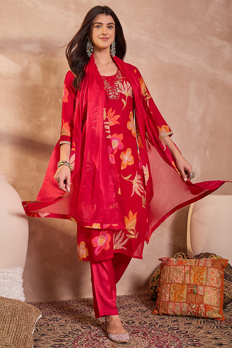 ahika-womens-pink-viscose-floral-printed-kurta-set-pkskd3162