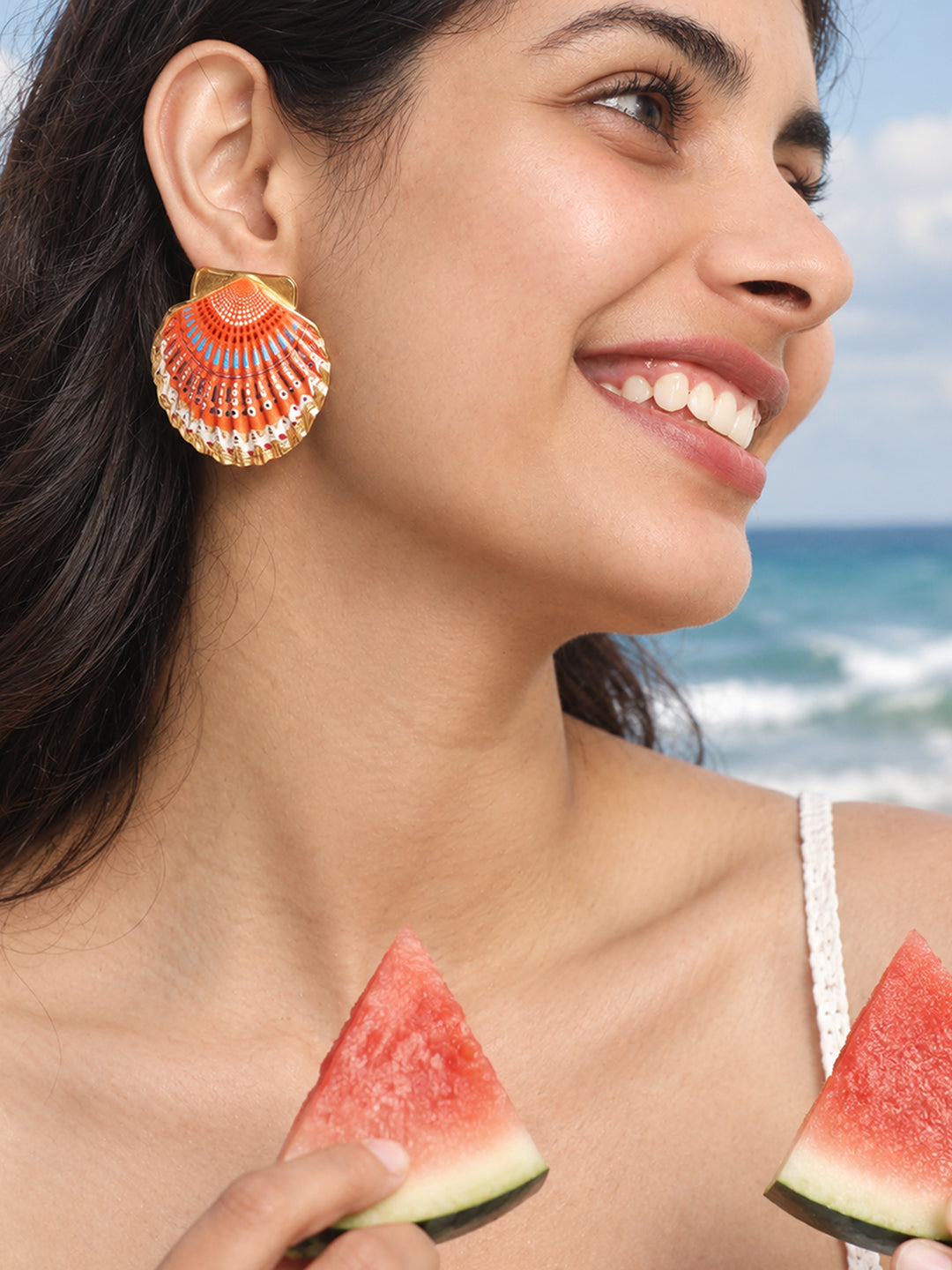 The Sunset Fan Drop Earrings