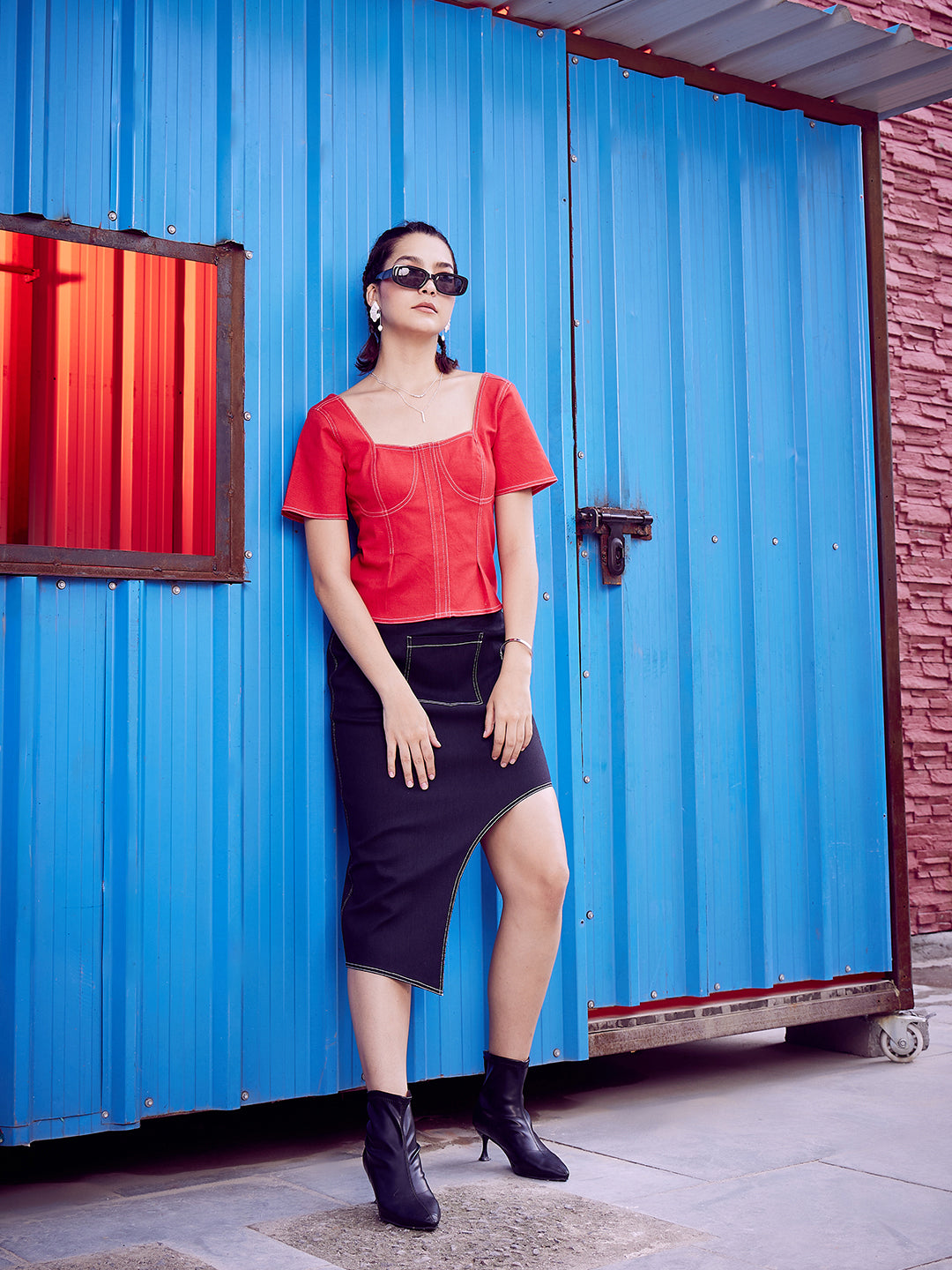 athena a line asymmetric skirt