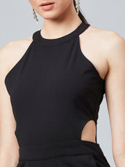 athena women black solid basic jumpsuit 1