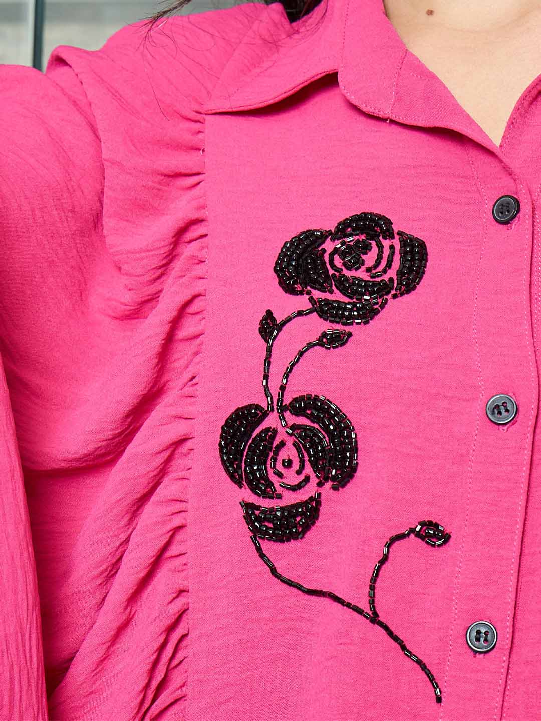 shally bhasin by athena women floral embroidered batwing sleeve blouson top 1