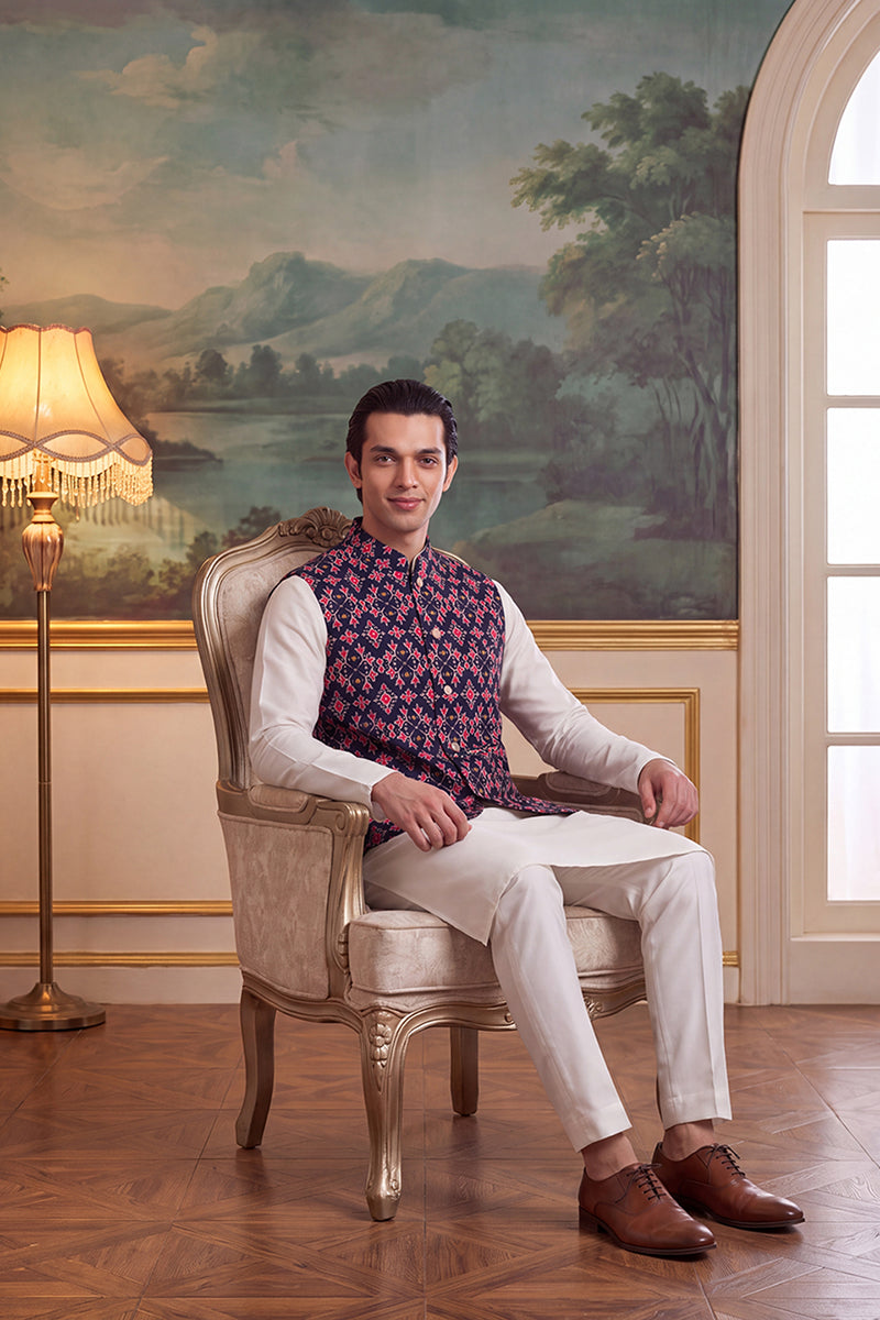 ethnic-bay-mens-navy-blue-silk-blend-patola-print-mandarine-collar-koti-mkot1048