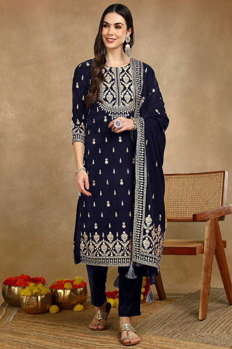 navy-blue-velvet-ethnic-motifs-printed-straight-suit-set-pkskd2771
