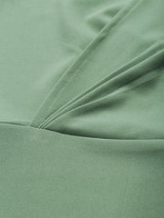 athena classy olive green bishop sleeves bodycon dress