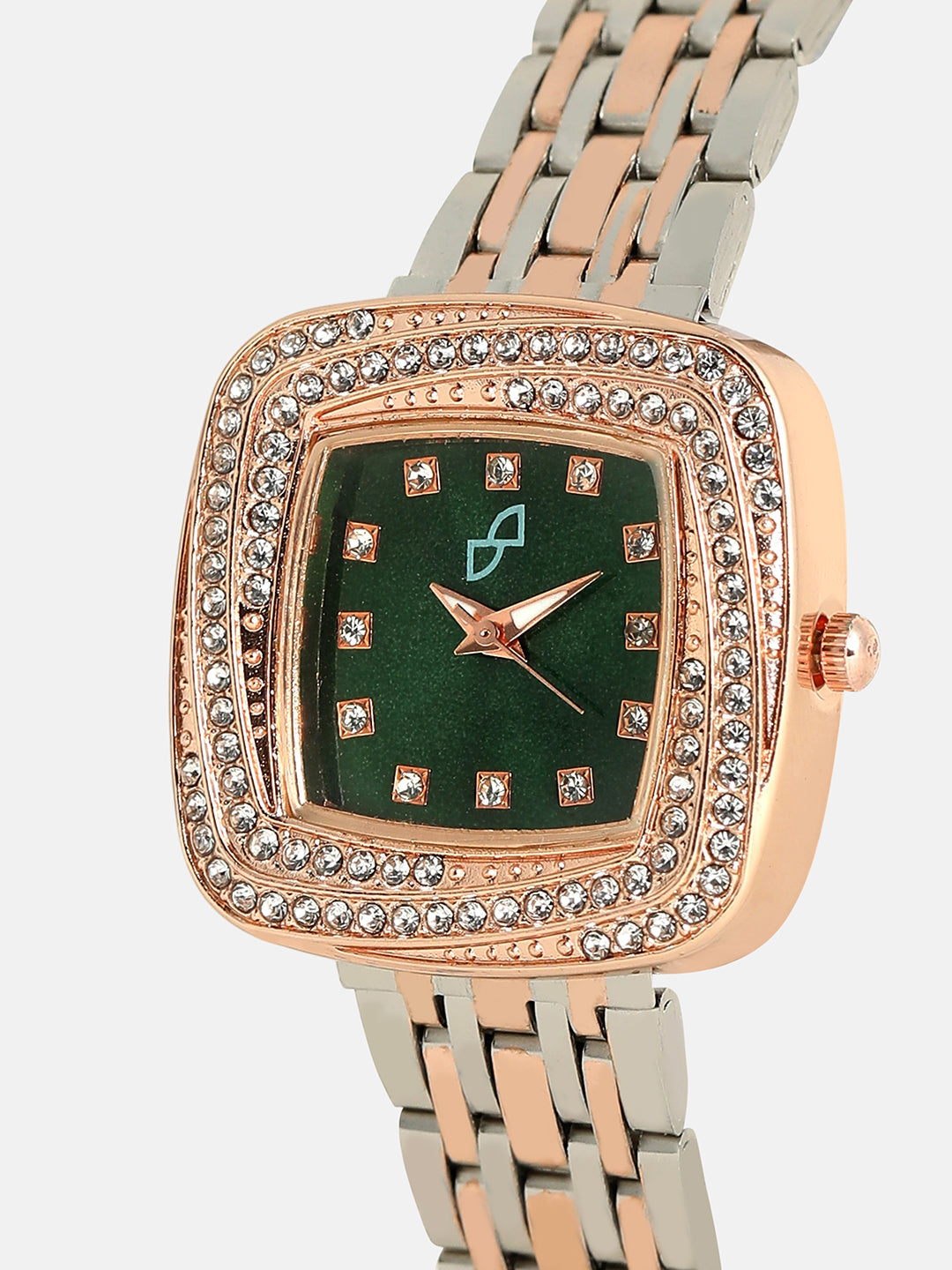womens the jolie vortex square watch metallic silver rose gold hswc1316