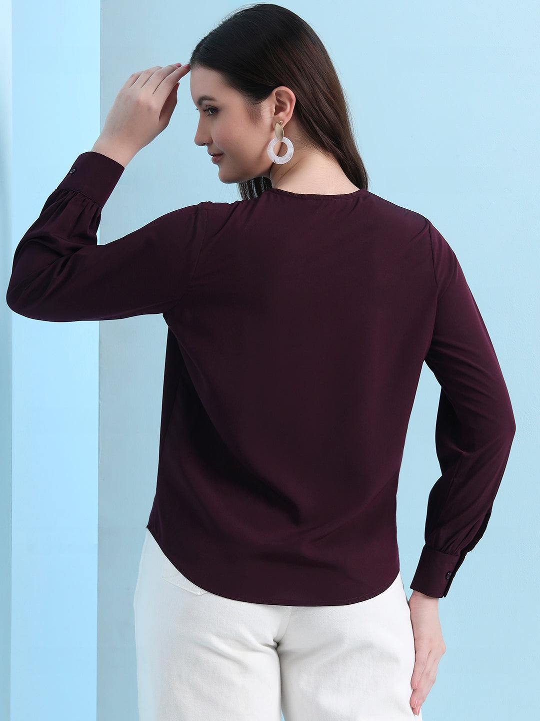 casual puff sleeves solid women top 5