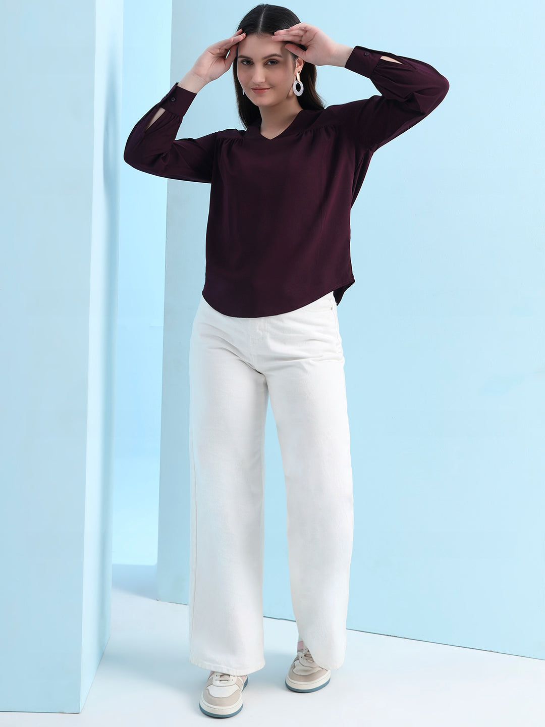 casual puff sleeves solid women top 5