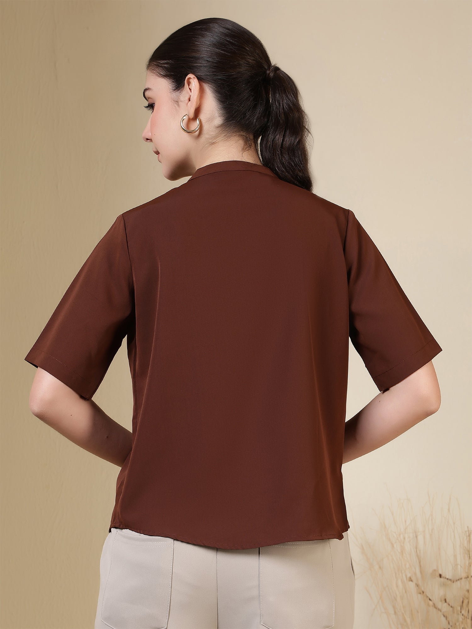 women high neck regular sleeve top 4