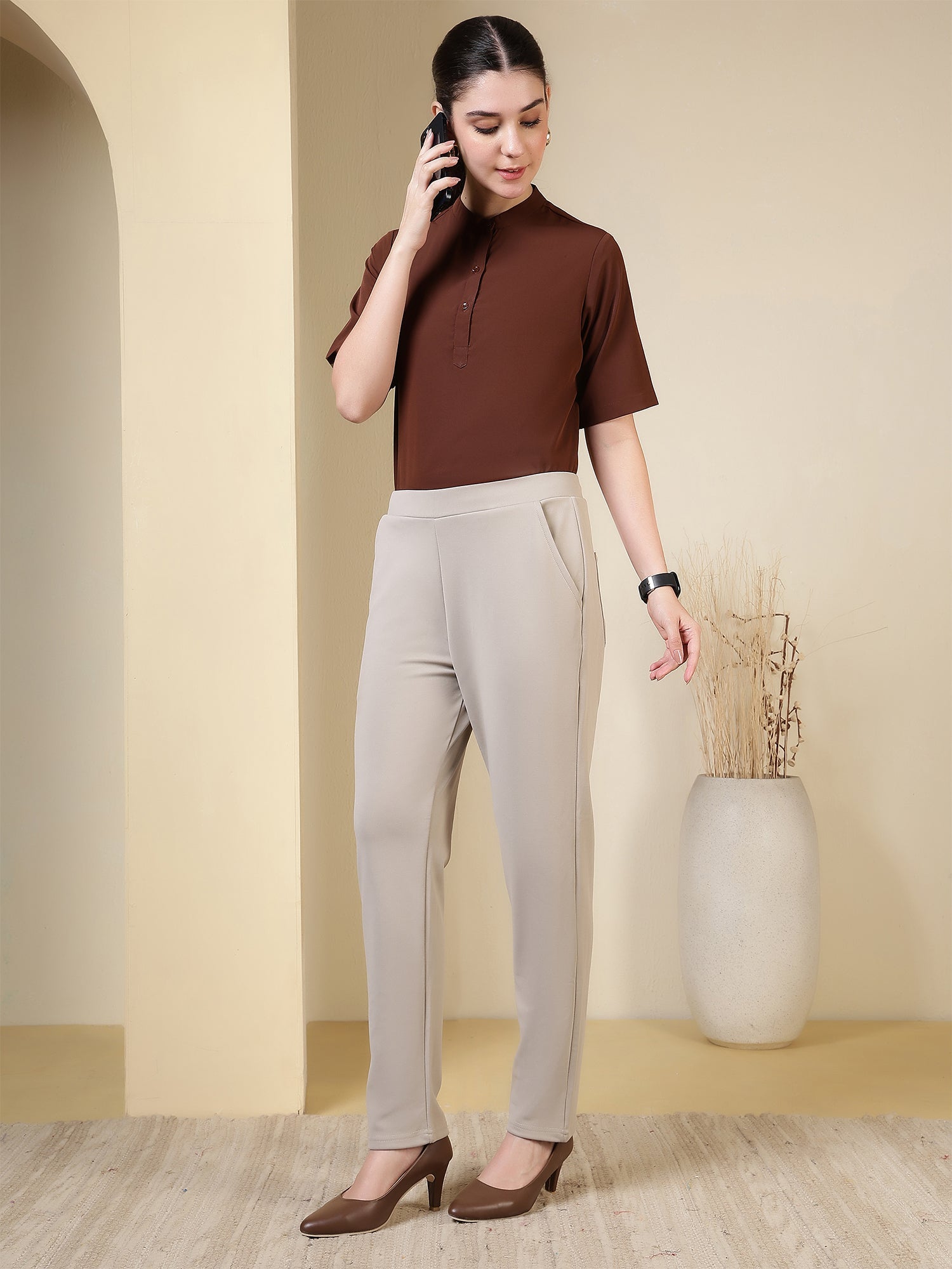 women high neck regular sleeve top 4