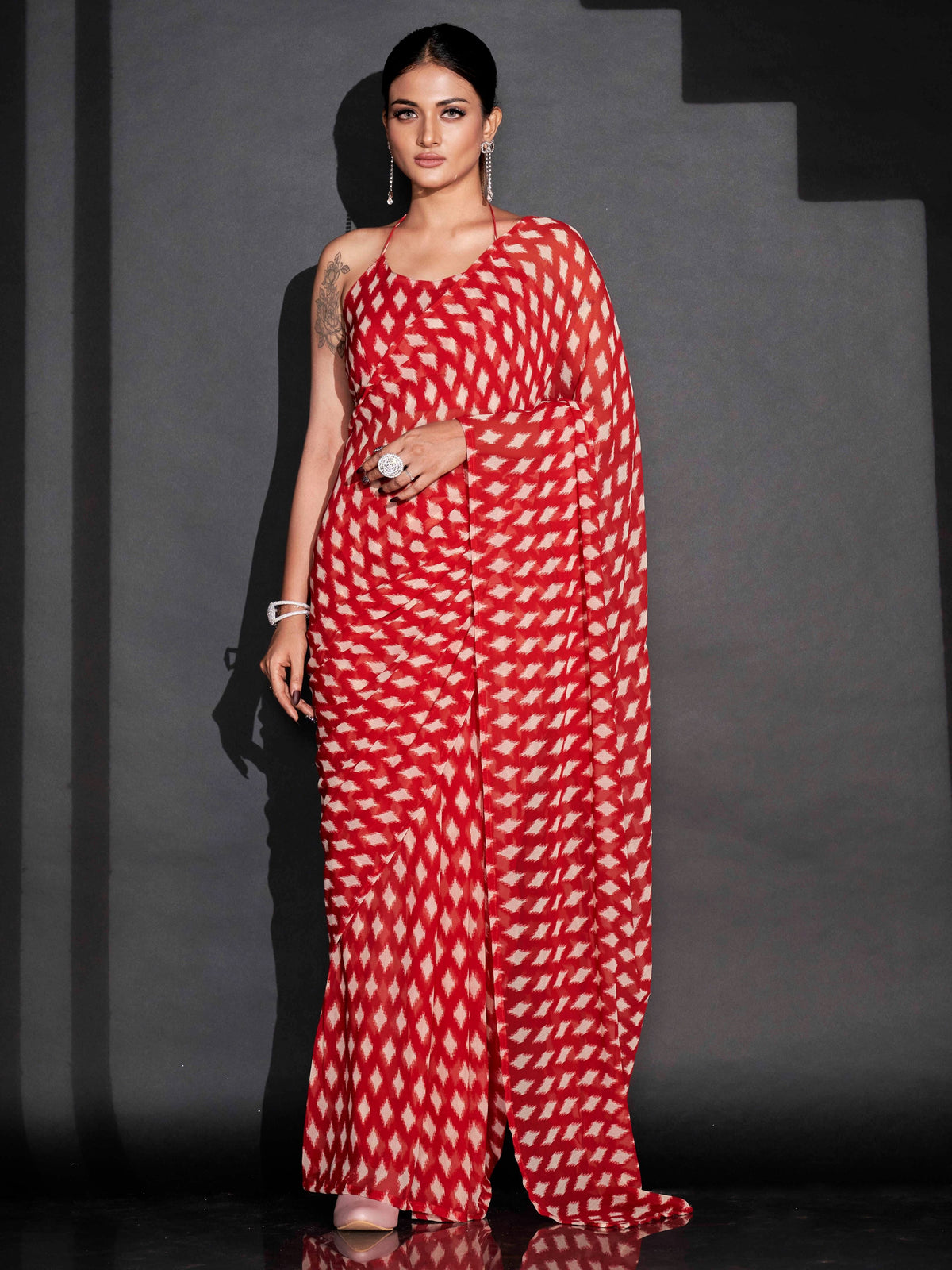 Tikhi Imli - Ethnic Motifs Printed Ready To Wear Saree