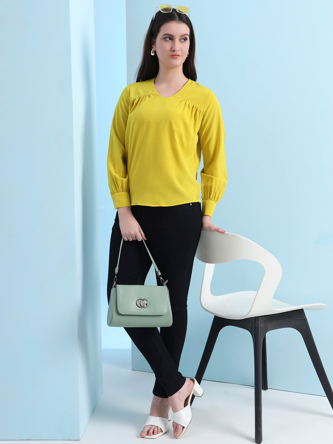 casual puff sleeves solid women top 5