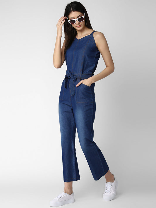 Women's Denim Strap Style Jumpsuit