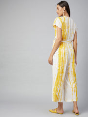 Women's Green Tie & Dye Rayon printed Jumpsuit